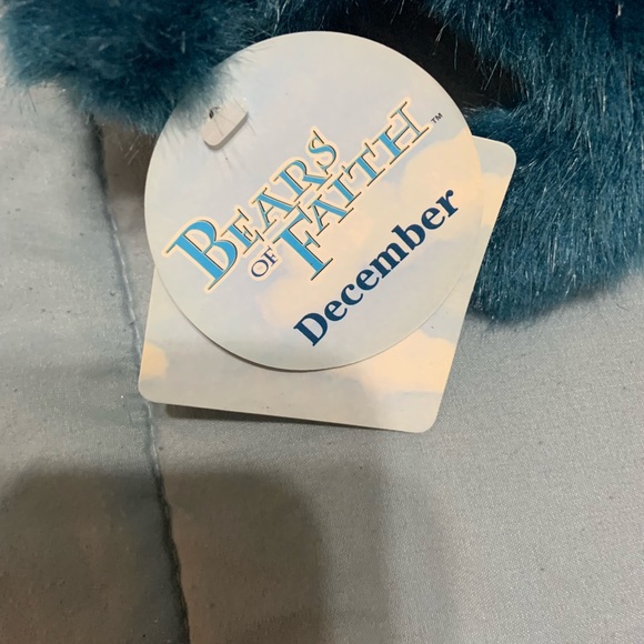 Applause Blue Plush Stuffed Teddy Bear - for the month of December NWT - Picture 3 of 4